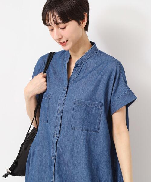 Dessin(デッサン)の「【洗える】リネンブレンドデニム調シャツワンピース(S~L)(ワンピース・レディース・ネイビー/ライトブルー/ブルー・01/02/03)」の8枚目の写真