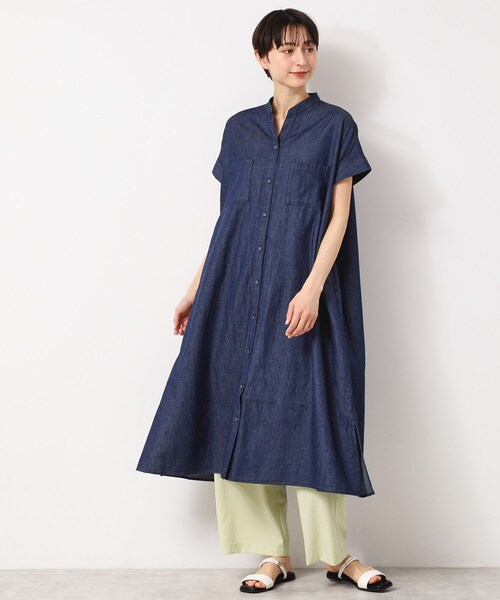 Dessin(デッサン)の「【洗える】リネンブレンドデニム調シャツワンピース(S~L)(ワンピース・レディース・ネイビー/ライトブルー/ブルー・01/02/03)」の12枚目の写真