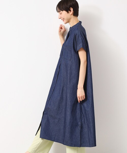 Dessin(デッサン)の「【洗える】リネンブレンドデニム調シャツワンピース(S~L)(ワンピース・レディース・ネイビー/ライトブルー/ブルー・01/02/03)」の14枚目の写真