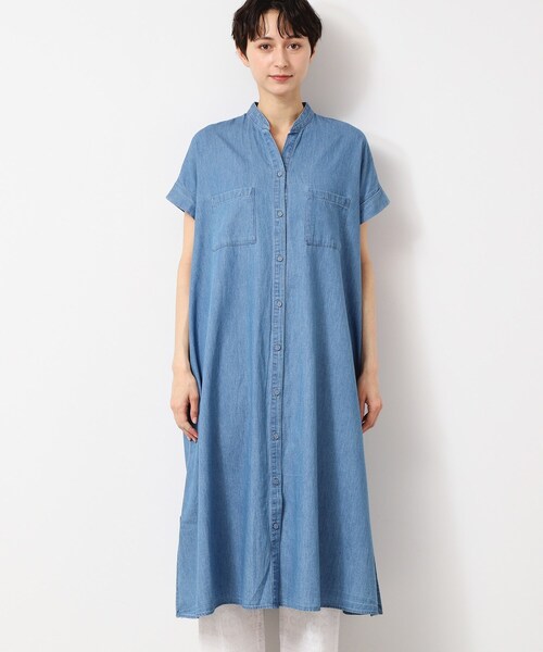 Dessin(デッサン)の「【洗える】リネンブレンドデニム調シャツワンピース(S~L)(ワンピース・レディース・ネイビー/ライトブルー/ブルー・01/02/03)」の16枚目の写真