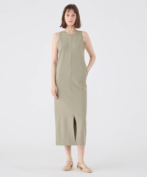 MACPHEE（マカフィー）の「ポリエステルサーマル アメリカンスリーブワンピース（ワンピース・レディース・カーキ/ネイビー・36）」の6枚目の写真