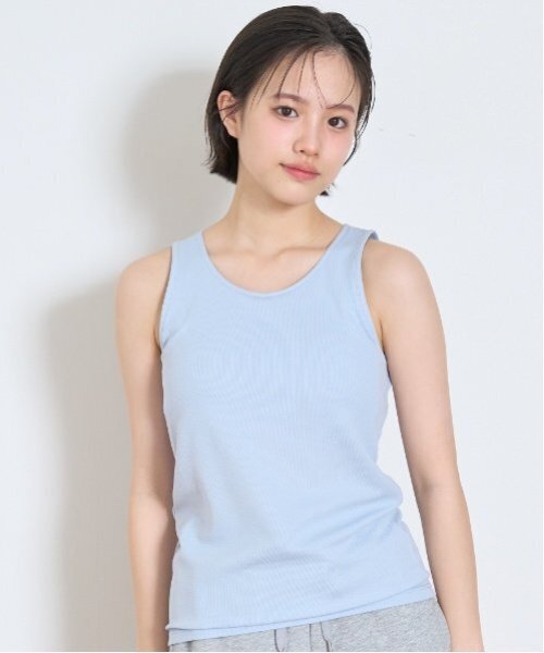 LOVETOXIC（ラブトキシック）の「【ベーシック】【接触冷感/ひんやり】カップつきタンクトップ（タンクトップ・キッズ・ブラック/サックスブルー/オフホワイト・L:160cm/M:150cm/S:140cm/130cm/LL(170cm)）」の3枚目の写真
