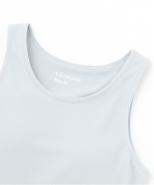 LOVETOXIC（ラブトキシック）の「【ベーシック】【接触冷感/ひんやり】カップつきタンクトップ（タンクトップ・キッズ・ブラック/サックスブルー/オフホワイト・L:160cm/M:150cm/S:140cm/130cm/LL(170cm)）」の7枚目の写真