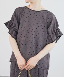 le.coeur blanc | リネンライクスラブドットギャザーブラウス(シャツ/ブラウス)