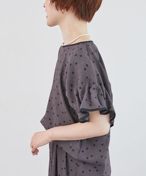 le.coeur blanc(ルクールブラン)の「リネンライクスラブドットギャザーブラウス(シャツ/ブラウス・レディース・グレー系その他/ベージュ系その他2・38)」の22枚目の写真
