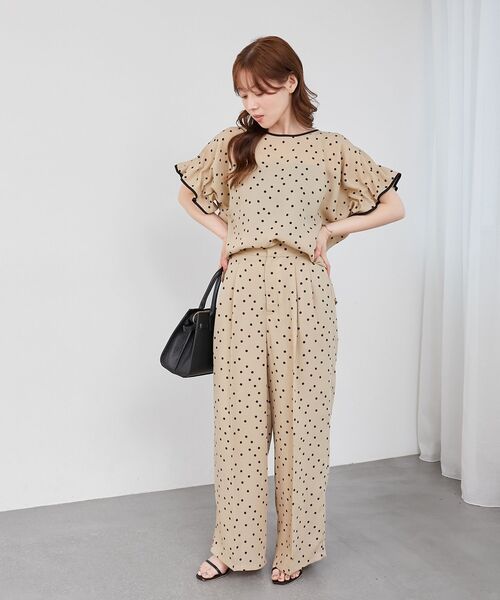 le.coeur blanc(ルクールブラン)の「リネンライクスラブドットギャザーブラウス(シャツ/ブラウス・レディース・グレー系その他/ベージュ系その他2・38)」の8枚目の写真