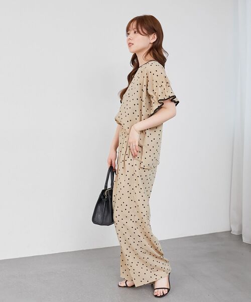 le.coeur blanc(ルクールブラン)の「リネンライクスラブドットギャザーブラウス(シャツ/ブラウス・レディース・グレー系その他/ベージュ系その他2・38)」の9枚目の写真