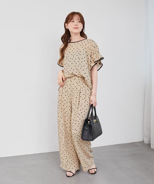 le.coeur blanc(ルクールブラン)の「リネンライクスラブドットギャザーブラウス(シャツ/ブラウス・レディース・グレー系その他/ベージュ系その他2・38)」の11枚目の写真