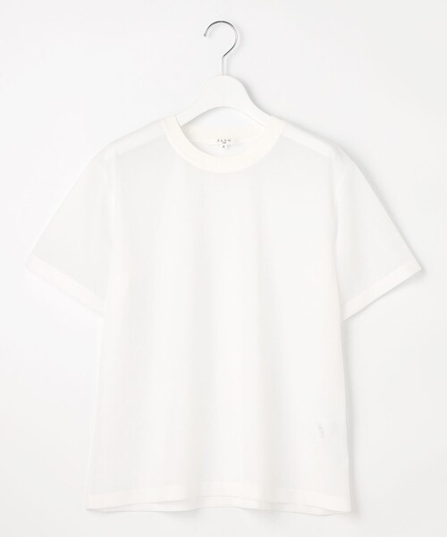 23区（ニジュウサンク）の「【SLOW/一部店舗限定】シースルートリコット シアー Tシャツ（Tシャツ/カットソー・レディース・ホワイト系/ブラック系・38）」の5枚目の写真