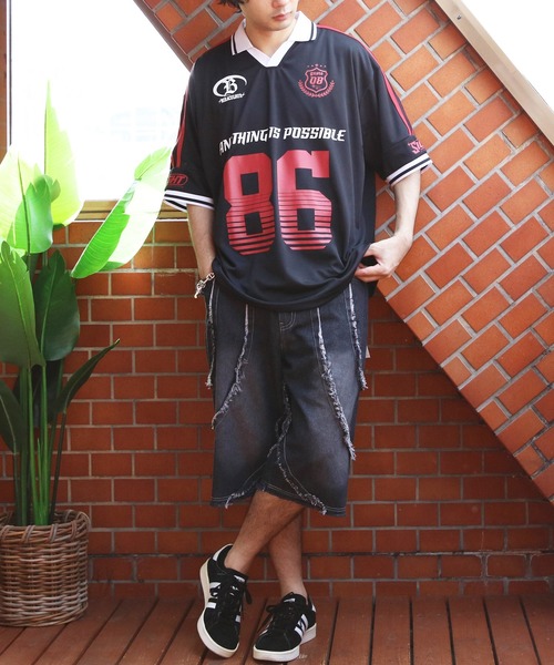 ８(eight)（エイト）の「スポーツデザインサッカーTシャツ（Tシャツ/カットソー・メンズ・ホワイト系その他/ブラック×レッド/レッド系その他/ネイビー系・MEDIUM/LARGE）」の6枚目の写真