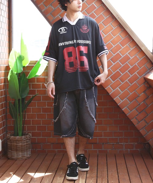 ８(eight)（エイト）の「スポーツデザインサッカーTシャツ（Tシャツ/カットソー・メンズ・ホワイト系その他/ブラック×レッド/レッド系その他/ネイビー系・MEDIUM/LARGE）」の12枚目の写真