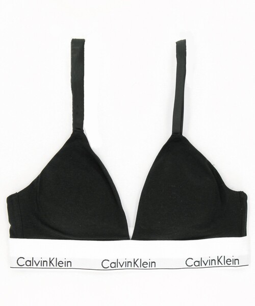 Calvin Klein Underwear(カルバンクラインアンダーウェア)の「Calvin Klein Underwear/カルバンクライン Cotton Modalトライアングルブラ / QF5650 / LGHT LINED TRIANGLE(ブラジャー・レディース・ブラック/グレー・SMALL)」の2枚目の写真