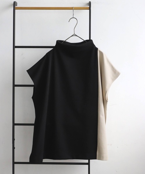 antiqua(アンティカ)の「バイカラートップス(Tシャツ/カットソー・レディース・ブラック・ONESIZE)」の12枚目の写真