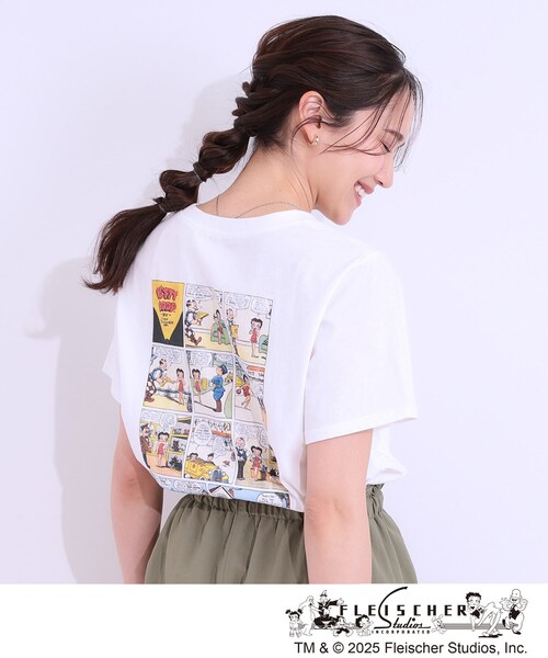 Cutie Blonde（キューティーブロンド）の「【BETTY BOOP（TM）別注】ベーシックTシャツ（Tシャツ/カットソー・レディース・チャコール/ホワイト系3/ブラック系1/ホワイト系4・04/03/02/01）」の17枚目の写真