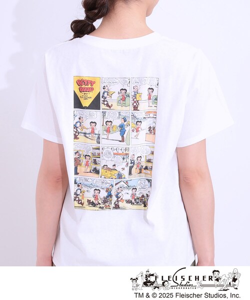 Cutie Blonde（キューティーブロンド）の「【BETTY BOOP（TM）別注】ベーシックTシャツ（Tシャツ/カットソー・レディース・チャコール/ホワイト系3/ブラック系1/ホワイト系4・04/03/02/01）」の12枚目の写真