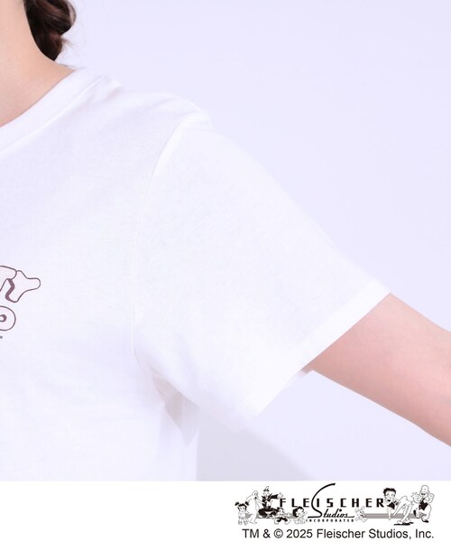 Cutie Blonde（キューティーブロンド）の「【BETTY BOOP（TM）別注】ベーシックTシャツ（Tシャツ/カットソー・レディース・チャコール/ホワイト系3/ブラック系1/ホワイト系4・04/03/02/01）」の10枚目の写真