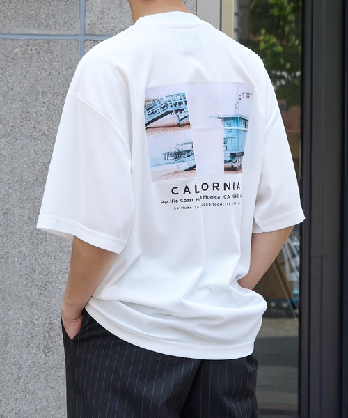 MAISON CLUB(メゾンクラブ)の「【MAISON CLUB】Over Size Dry Tee CITY SERIES ~CALIFORNIA~ / カルフォルニア プリントロゴ(Tシャツ/カットソー・メンズ・ブラック/ホワイト・M/L)」の4枚目の写真