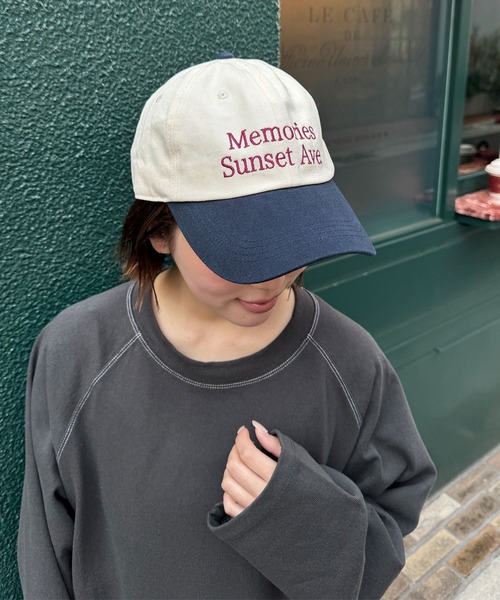 CANAL JEAN(キャナルジーン)の「Lakey Park Memories ロゴCAP(キャップ・レディース・グリーン/アイボリー・ONE SIZE)」の1枚目の写真