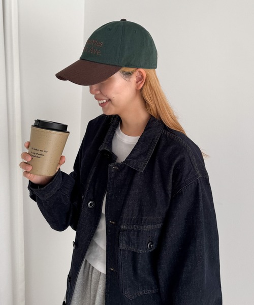 CANAL JEAN（キャナルジーン）の「Lakey Park　Memories ロゴCAP（キャップ・レディース・グリーン/アイボリー・ONE SIZE）」の3枚目の写真