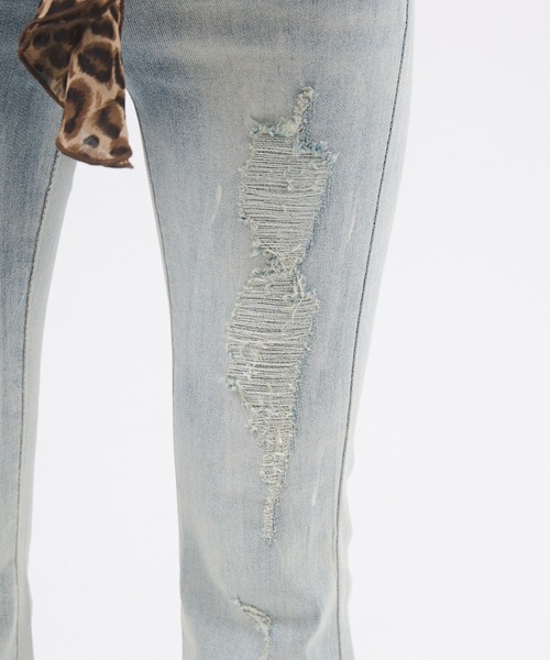 y2k d.i.a. ダイヤ 平成ギャル グランジ クラッシュ フレアデニム セール】クラッシュストレッチフレアデニムパンツ（デニムパンツ