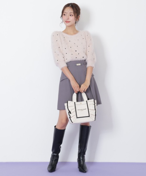 JILL by JILL STUART(ジルバイジルスチュアート)の「フレームフリルトート小(トートバッグ・レディース・ホワイト系その他/ホワイト/ブラック/ピンク・FREE)」の12枚目の写真