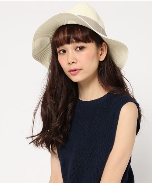 INTERPLANET WINGS（インタープラネットウィング）の「リボン付中折れHAT（ハット・レディース・ネイビー/グレー/ナチュラル/オフホワイト・フリー）」の9枚目の写真