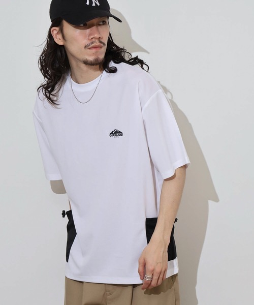 FUNALIVE(ファンアライブ)の「梨地 ナイロンポケ ロゴ 半袖 Tシャツ(Tシャツ/カットソー・メンズ・ブラック/レディッシュグレー/ベージュ/ホワイト・L/LL/M)」の1枚目の写真