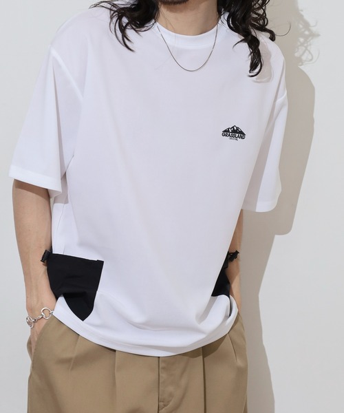 FUNALIVE(ファンアライブ)の「梨地 ナイロンポケ ロゴ 半袖 Tシャツ(Tシャツ/カットソー・メンズ・ブラック/レディッシュグレー/ベージュ/ホワイト・L/LL/M)」の5枚目の写真