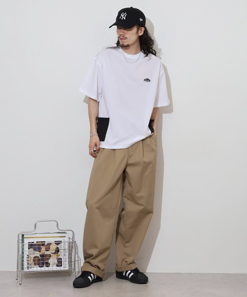 FUNALIVE(ファンアライブ)の「梨地 ナイロンポケ ロゴ 半袖 Tシャツ(Tシャツ/カットソー・メンズ・ブラック/レディッシュグレー/ベージュ/ホワイト・L/LL/M)」の8枚目の写真