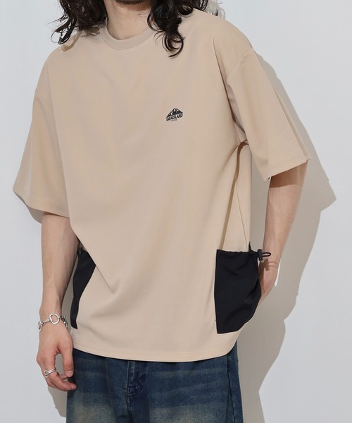 FUNALIVE(ファンアライブ)の「梨地 ナイロンポケ ロゴ 半袖 Tシャツ(Tシャツ/カットソー・メンズ・ブラック/レディッシュグレー/ベージュ/ホワイト・L/LL/M)」の14枚目の写真