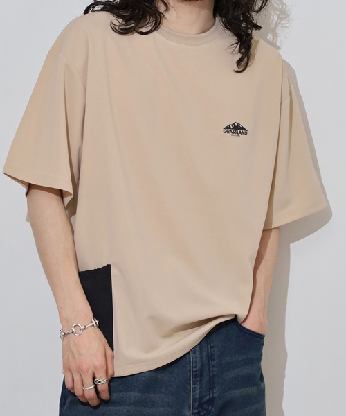 FUNALIVE(ファンアライブ)の「梨地 ナイロンポケ ロゴ 半袖 Tシャツ(Tシャツ/カットソー・メンズ・ブラック/レディッシュグレー/ベージュ/ホワイト・L/LL/M)」の15枚目の写真