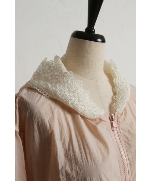 &. NOSTALGIA（アンドドットノスタルジア）の「【ZOZO限定】フードレースナイロンパーカー（パーカー・レディース・アイボリー/ピンク・M）」の20枚目の写真