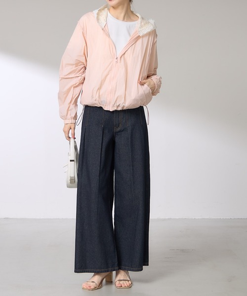 &. NOSTALGIA（アンドドットノスタルジア）の「【ZOZO限定】フードレースナイロンパーカー（パーカー・レディース・アイボリー/ピンク・M）」の3枚目の写真