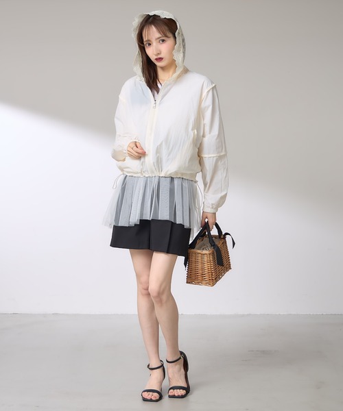 &. NOSTALGIA（アンドドットノスタルジア）の「【ZOZO限定】フードレースナイロンパーカー（パーカー・レディース・アイボリー/ピンク・M）」の7枚目の写真