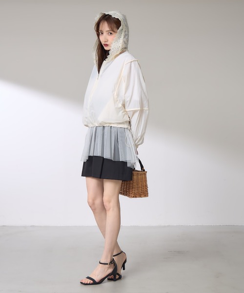 &. NOSTALGIA（アンドドットノスタルジア）の「【ZOZO限定】フードレースナイロンパーカー（パーカー・レディース・アイボリー/ピンク・M）」の8枚目の写真