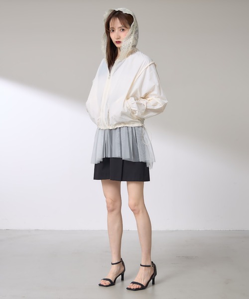 &. NOSTALGIA（アンドドットノスタルジア）の「【ZOZO限定】フードレースナイロンパーカー（パーカー・レディース・アイボリー/ピンク・M）」の9枚目の写真