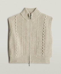 G-STAR | CABLE FULL ZIP VEST KNIT/ケーブルフルジップニットセーターベスト(ニット/セーター)