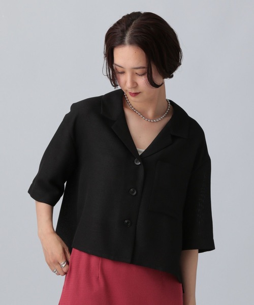 LEPSIM（レプシィム）の「パナマ5分袖シャツ　493054（シャツ/ブラウス・レディース・ブラック/ブルー/ベージュ系その他・FREE）」の10枚目の写真