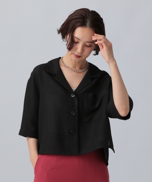 LEPSIM（レプシィム）の「パナマ5分袖シャツ　493054（シャツ/ブラウス・レディース・ブラック/ブルー/ベージュ系その他・FREE）」の9枚目の写真