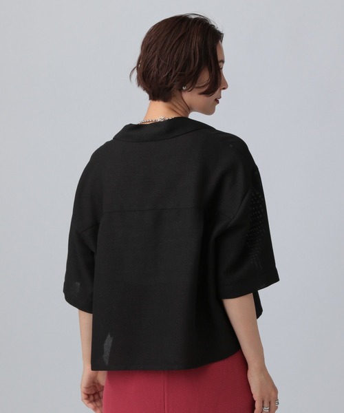 LEPSIM（レプシィム）の「パナマ5分袖シャツ　493054（シャツ/ブラウス・レディース・ブラック/ブルー/ベージュ系その他・FREE）」の8枚目の写真