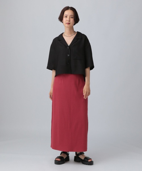 LEPSIM（レプシィム）の「パナマ5分袖シャツ　493054（シャツ/ブラウス・レディース・ブラック/ブルー/ベージュ系その他・FREE）」の7枚目の写真