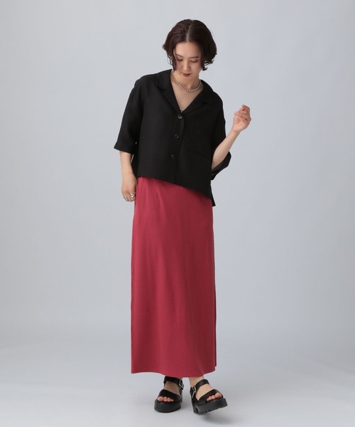 LEPSIM（レプシィム）の「パナマ5分袖シャツ　493054（シャツ/ブラウス・レディース・ブラック/ブルー/ベージュ系その他・FREE）」の6枚目の写真