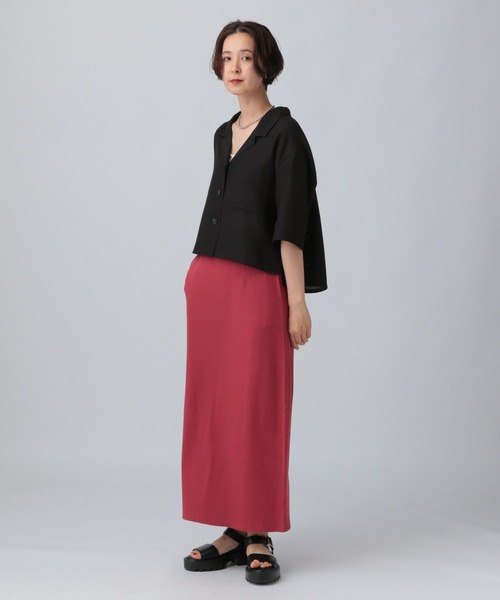 LEPSIM（レプシィム）の「パナマ5分袖シャツ　493054（シャツ/ブラウス・レディース・ブラック/ブルー/ベージュ系その他・FREE）」の5枚目の写真