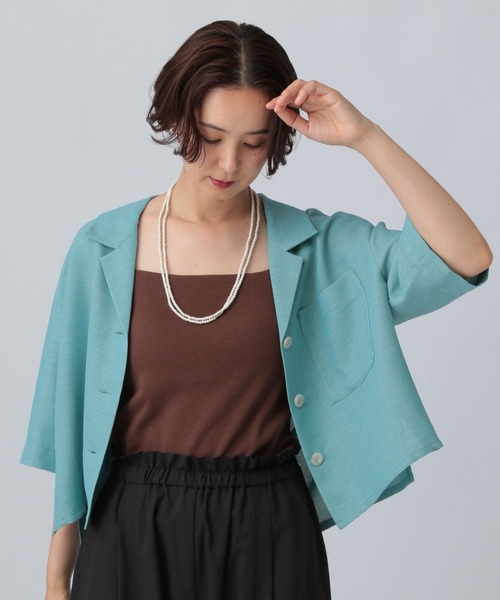 LEPSIM（レプシィム）の「パナマ5分袖シャツ　493054（シャツ/ブラウス・レディース・ブラック/ブルー/ベージュ系その他・FREE）」の22枚目の写真