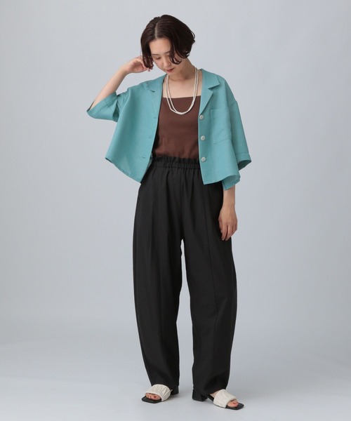 LEPSIM（レプシィム）の「パナマ5分袖シャツ　493054（シャツ/ブラウス・レディース・ブラック/ブルー/ベージュ系その他・FREE）」の21枚目の写真