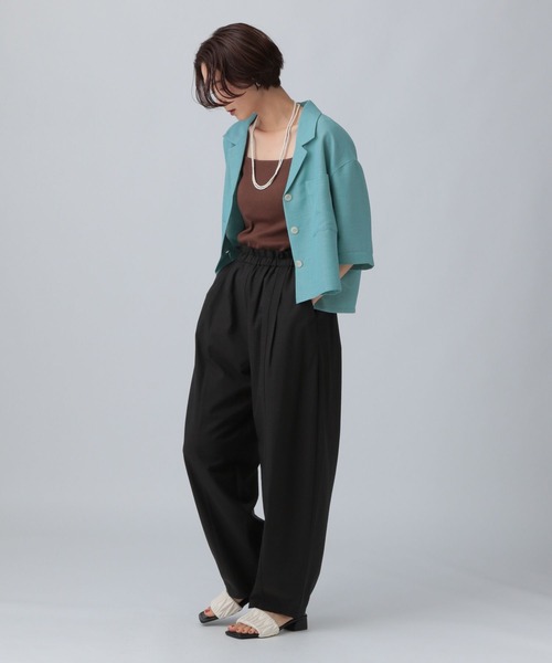 LEPSIM（レプシィム）の「パナマ5分袖シャツ　493054（シャツ/ブラウス・レディース・ブラック/ブルー/ベージュ系その他・FREE）」の19枚目の写真