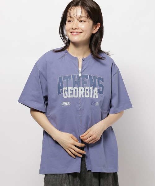 niko and（ニコアンド）の「アソートプリントダブルZIPTシャツ（T