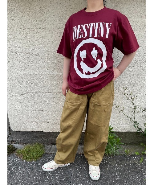 WORLD WIDE LOVE!（ワールドワイドラブ）の「DESINY BIG TEE（Tシャツ/カットソー・レディース・ブラック/ホワイト/ボルドー・M）」の3枚目の写真