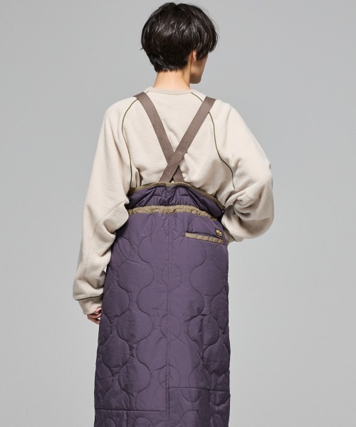 KRIFF MAYER Lady's Collection（クリフメイヤーレディースコレクション）の「【防寒･暖かい】ミリタリーキルトサスペンダースカート（スカート・レディース・キャメル/パープル/グレー/オリーブ/カラフル/ブラック・MEDIUM/LARGE）」の10枚目の写真