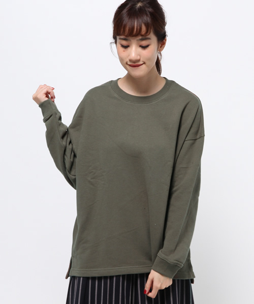 CIAOPANIC（チャオパニック）の「【Ciaopanic】　ルーズフィットクルーネック（スウェット・レディース・ブラック/グレー/カーキ・FREE）」の3枚目の写真